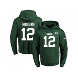 Nike Green Bay Packers #12 Aaron Rodgers Green Name & Number Pullover NFL Hoodie