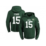 Nike Green Bay Packers #15 Bart Starr Green Name & Number Pullover NFL Hoodie