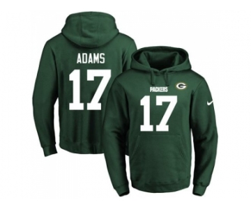 Nike Green Bay Packers #17 Davante Adams Green Name & Number Pullover NFL Hoodie