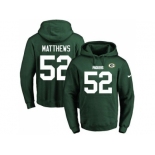 Nike Green Bay Packers #52 Clay Matthews Green Name & Number Pullover NFL Hoodie