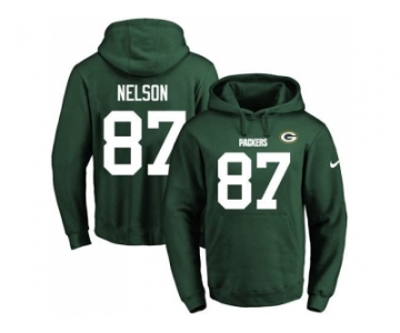 Nike Green Bay Packers #87 Jordy Nelson Green Name & Number Pullover NFL Hoodie