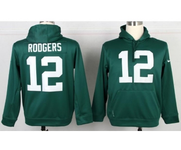 nike nfl jerseys green bay packers #12 aaron rodgers green[pullover hooded sweatshirt]