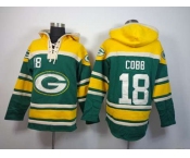 nike nfl jerseys green bay packers #18 cobb yellow-green[pullover hooded sweatshirt]