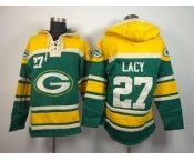 nike nfl jerseys green bay packers #27 lacy green-yellow[pullover hooded sweatshirt]