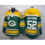 nike nfl jerseys green bay packers #52 clay matthews green-yellow[pullover hooded sweatshirt]