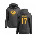 Football Women's Green Bay Packers #17 Davante Adams Ash One Color Pullover Hoodie