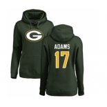 Football Women's Green Bay Packers #17 Davante Adams Green Name & Number Logo Pullover Hoodie