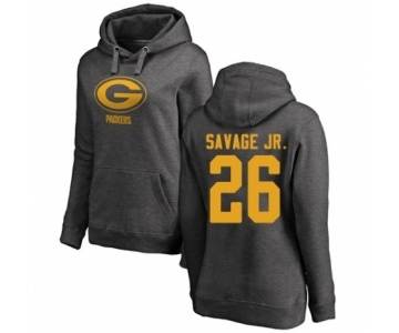 Football Women's Green Bay Packers #26 Darnell Savage Jr. Ash One Color Pullover Hoodie