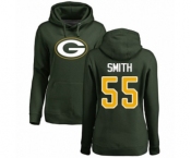 Football Women's Green Bay Packers #55 Za'Darius Smith Green Name & Number Logo Pullover Hoodie