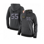 Football Women's Green Bay Packers #55 Za'Darius Smith Stitched Black Anthracite Salute to Service Player Performance Hoodie