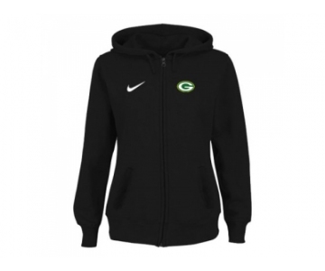 Women Green Bay Packers Stadium Rally Full Zip Hoodie Black