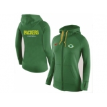 Women Nike Green Bay Packers Full-Zip Performance Hoodie Green