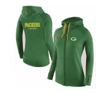 Women Nike Green Bay Packers Full-Zip Performance Hoodie Green