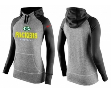 Women Nike Green Bay Packers Performance Hoodie Grey & Black