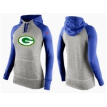 Women Nike Green Bay Packers Performance Hoodie Grey & Blue