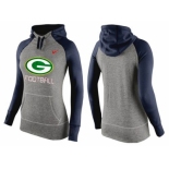 Women Nike Green Bay Packers Performance Hoodie Grey & Dark Blue