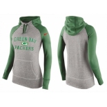 Women Nike Green Bay Packers Performance Hoodie Grey & Green