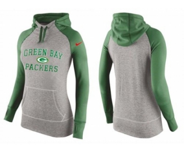 Women Nike Green Bay Packers Performance Hoodie Grey & Green