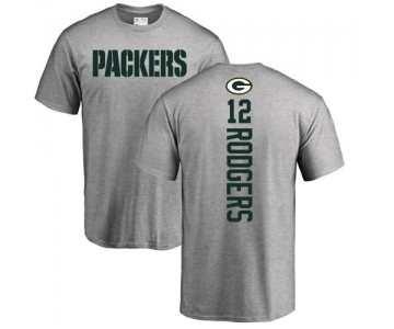 Football Green Bay Packers #12 Aaron Rodgers Ash Backer T-Shirt