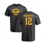 Football Green Bay Packers #12 Aaron Rodgers Ash One Color T-Shirt