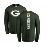 Football Green Bay Packers #12 Aaron Rodgers Green Backer Long Sleeve T-Shirt