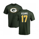 Football Green Bay Packers #17 Davante Adams Green Name & Number Logo T-Shirt