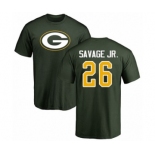 Football Green Bay Packers #26 Darnell Savage Jr. Green Name & Number Logo T-Shirt