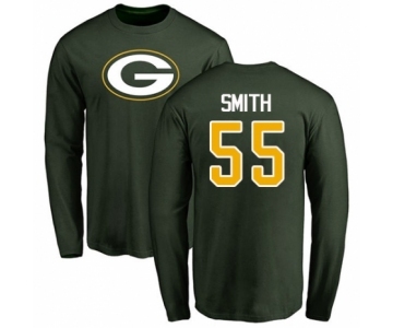 Football Green Bay Packers #55 Za'Darius Smith Green Name & Number Logo Long Sleeve T-Shirt