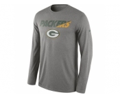 Men's Green Bay Packers Nike Heather Gray Legend Staff Practice Long Sleeves Performance T-Shirt