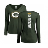 Football Women's Green Bay Packers #12 Aaron Rodgers Green Backer Long Sleeve T-Shirt