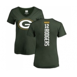 Football Women's Green Bay Packers #12 Aaron Rodgers Green Backer T-Shirt