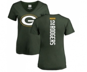 Football Women's Green Bay Packers #12 Aaron Rodgers Green Backer T-Shirt