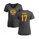 Football Women's Green Bay Packers #17 Davante Adams Ash One Color T-Shirt