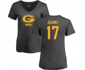 Football Women's Green Bay Packers #17 Davante Adams Ash One Color T-Shirt