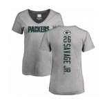 Football Women's Green Bay Packers #26 Darnell Savage Jr. Ash Backer V-Neck T-Shirt