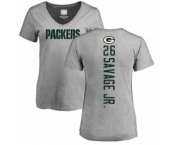 Football Women's Green Bay Packers #26 Darnell Savage Jr. Ash Backer V-Neck T-Shirt