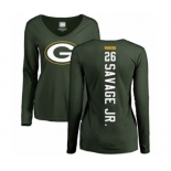 Football Women's Green Bay Packers #26 Darnell Savage Jr. Green Backer Long Sleeve T-Shirt