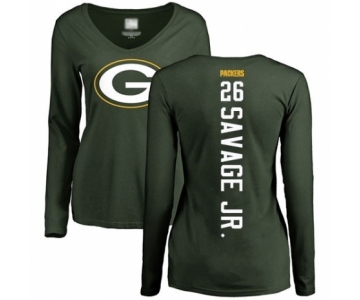 Football Women's Green Bay Packers #26 Darnell Savage Jr. Green Backer Long Sleeve T-Shirt