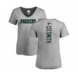 Football Women's Green Bay Packers #55 Za'Darius Smith Ash Backer V-Neck T-Shirt