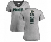 Football Women's Green Bay Packers #55 Za'Darius Smith Ash Backer V-Neck T-Shirt