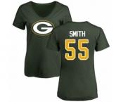 Football Women's Green Bay Packers #55 Za'Darius Smith Green Name & Number Logo T-Shirt