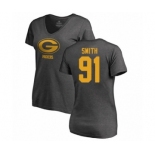 Football Women's Green Bay Packers #91 Preston Smith Ash One Color T-Shirt