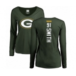 Football Women's Green Bay Packers #91 Preston Smith Green Backer Long Sleeve T-Shirt