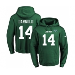 Football Men's New York Jets #14 Sam Darnold Green Name & Number Pullover Hoodie