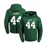 Football Men's New York Jets #44 Harvey Langi Green Name & Number Pullover Hoodie