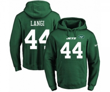 Football Men's New York Jets #44 Harvey Langi Green Name & Number Pullover Hoodie