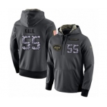 Football Men's New York Jets #55 Ryan Kalil Stitched Black Anthracite Salute to Service Player Performance Hoodie