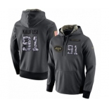 Football Men's New York Jets #91 Bronson Kaufusi Stitched Black Anthracite Salute to Service Player Performance Hoodie