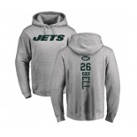 Football New York Jets #26 Le'Veon Bell Ash Backer Pullover Hoodie