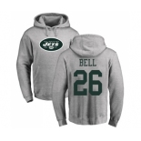 Football New York Jets #26 Le'Veon Bell Ash Name & Number Logo Pullover Hoodie